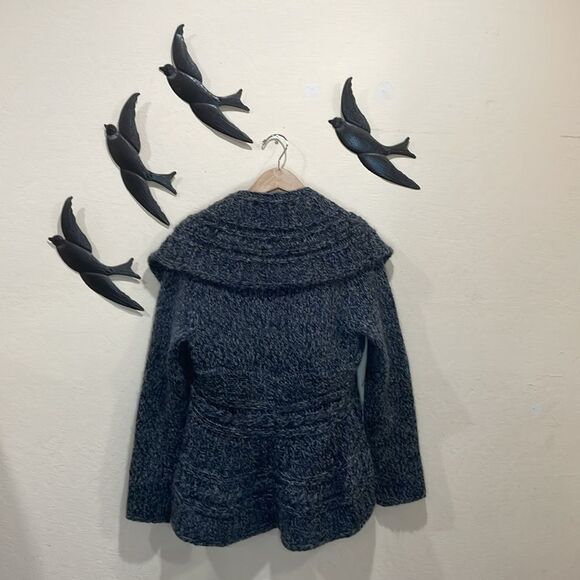 Anthropologie Elsamanda Wool Blend Shawls Collar Open Waterfall Cardigan - M - Picture 11 of 13